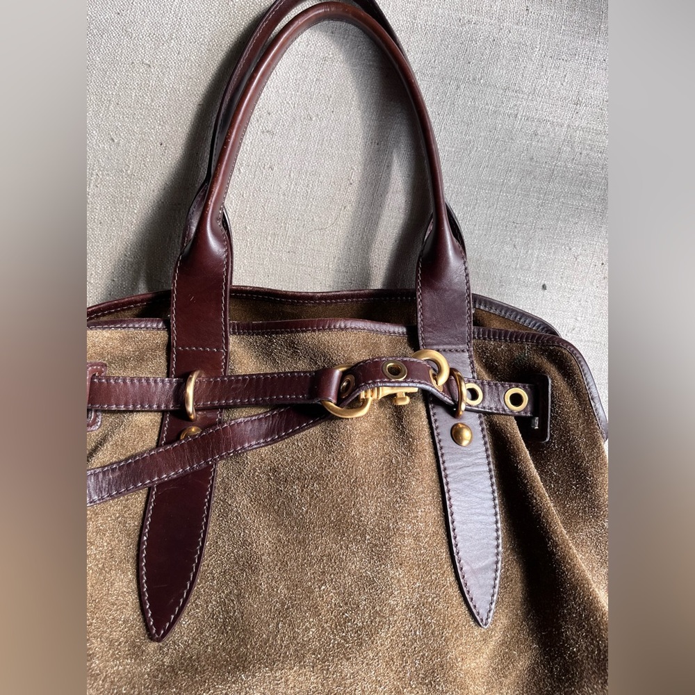 miu miu brown suede bag